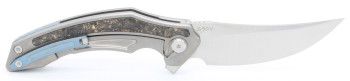 Stedemon PRKI Knife Gray Gold Dust/Carbon Fiber Handle S90V Plain Edge SDP01