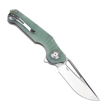 Harnds Time Folding Knife Cyan G10 Handle Sandvik Plain Edge Satin Finish CK9178TC-S