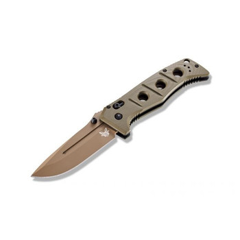 Benchmade Adamas Folding Knife Olive Drab G10 Handle Drop Point Plain Edge BM275FE-2