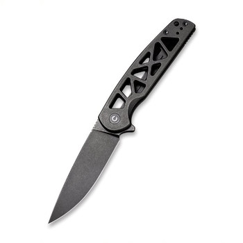 Discontinued Civivi Perf Folding Knife Black Stainless Steel Handle Nitro-V Black Stonewash Finish C20006-B Discontinued Civivi Perf Folding Knife Black Stainless Steel Handle Nitro-V Black Stonewash Finish C20006-B