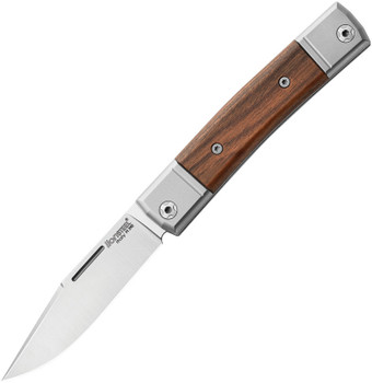 LionSteel Bestman Folding Knife Santos Wood Handle M390 Plain Edge BM1 ST