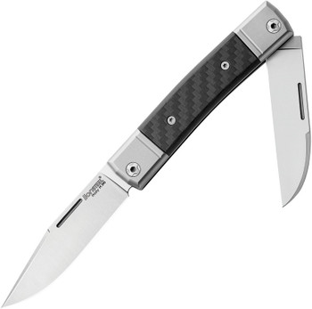LionSteel Bestman Folding Knife Black Carbon Fiber Handle M390 Clip/Wharncliffe Plain Edge BM13 CF