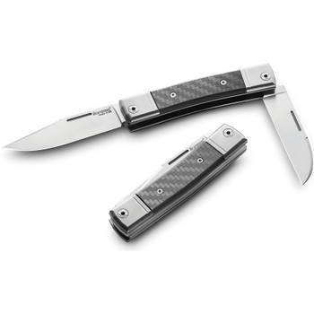 LionSteel Bestman Folding Knife Black Carbon Fiber Handle M390 Clip/Wharncliffe Plain Edge BM13 CF