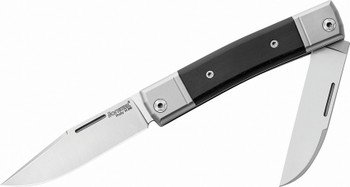 LionSteel Bestman Folding Knife Ebony Wood Handle M390 Clip/Wharncliffe Plain Edge BM13 EB