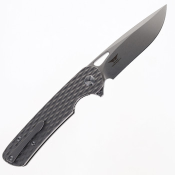TwoSun Folding Knife Gray Titanium Handle M390 Plain Edge TS328