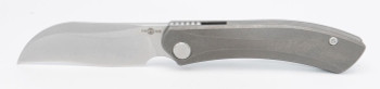 TwoSun Folding Knife Gray Titanium Handle 14C28N Plain Edge Stonewash Finish TS323