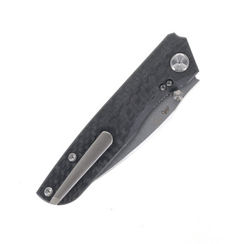 TwoSun Folding Knife Black Carbon Fiber Handle 14C28N Plain Edge TS304