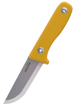 Schnitzel DU Fixed Blade Knife Yellow G10 Handle 14C28N Plain Edge SNL-02Y