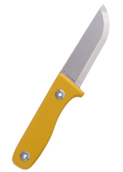 Schnitzel DU Fixed Blade Knife Yellow G10 Handle 14C28N Plain Edge SNL-02Y