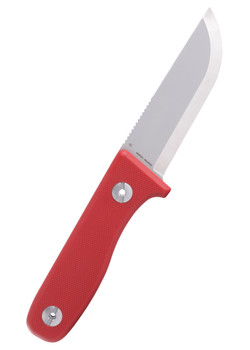 Schnitzel DU Fixed Blade Knife Red G10 Handle 14C28N Plain Edge SNL-02R