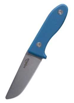Schnitzel UNU Fixed Blade Knife Blue G10 Handle Plain Edge Stonewash Finish SNL-01B