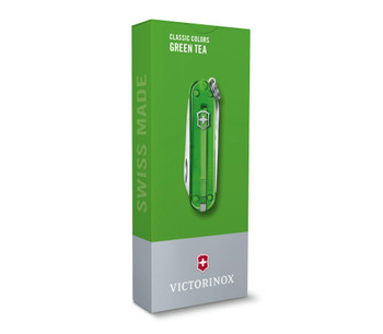 Victorinox Classic SD Multitool Transparent Green Tea Handle Plain Edge 0.6223.T41G