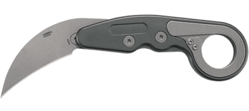 CRKT Provoke Compact Folding Karambit Knife Gray Aluminum Handle D2 Plain Edge Stonewash Finish CR4045
