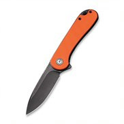Civivi Elementum Folding Knife Orange G10 Handle D2 Plain Edge Black Stonewash Finish C907Y
