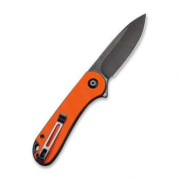Civivi Elementum Folding Knife Orange G10 Handle D2 Plain Edge Black Stonewash Finish C907Y