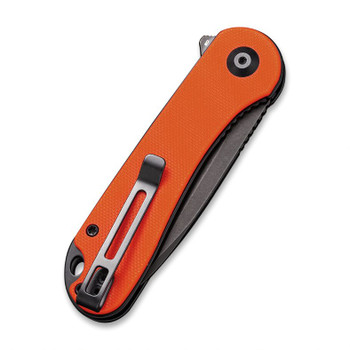 Civivi Elementum Folding Knife Orange G10 Handle D2 Plain Edge Black Stonewash Finish C907Y