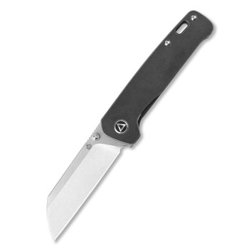 Discontinued QSP Penguin Folding Knife Black Titanium Handle 154CM Plain Edge Stonewash Finish QS130-N