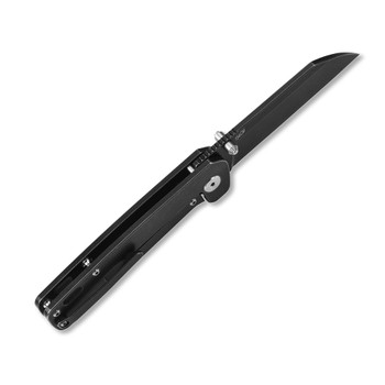 Discontinued QSP Penguin Folding Knife Black Titanium Handle 154CM Plain Black Blade QS130-O
