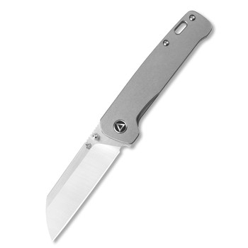 Discontinued QSP Penguin Folding Knife Titanium Handle 154CM Plain Edge Satin Finish QS130-P