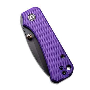 Civivi Baby Banter Folding Knife Purple G10 Handle Nitro-V Plain Black Blade C19068S-4