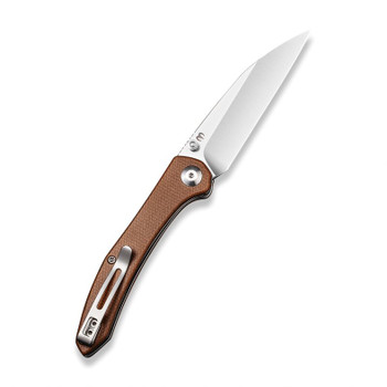 Discontinued Civivi Hadros Folding Knife Brown Micarta Handle Plain Edge Satin Finish C20004-2 Discontinued Civivi Hadros Folding Knife Brown Micarta Handle Plain Edge Satin Finish C20004-2