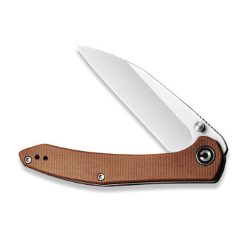 Discontinued Civivi Hadros Folding Knife Brown Micarta Handle Plain Edge Satin Finish C20004-2 Discontinued Civivi Hadros Folding Knife Brown Micarta Handle Plain Edge Satin Finish C20004-2