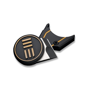 WE Knife Quark Small Fixed Blade Neck Knife Black/Gold Titanium Handle M390 Plain Black Blade WE20021-1 WE Knife Quark Small Fixed Blade Neck Knife Black/Gold Titanium Handle M390 Plain Black Blade WE20021-1