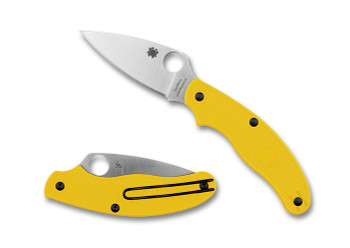 Spyderco UK Penknife Folding Knife Yellow FRN Handle Magnacut Plain Edge SC94PYL