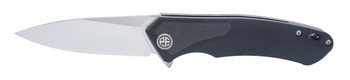 Petrified Fish Foldng Knife Black G10/Black Carbon Fiber Handle D2 Plain Edge Stonewash Finish PF-838-CW