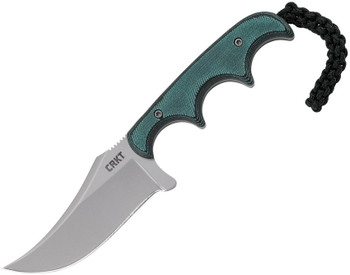 CRKT Minimalist Persian Fixed Blade Knife Black/Green Finger Grooved Micarta Handle Curved Blade Plain Edge CRKT2379 CRKT Minimalist Persian Fixed Blade Knife Black/Green Finger Grooved Micarta Handle Curved Blade Plain Edge CRKT2379