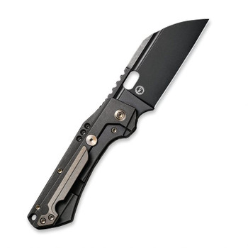 WE Roxi 3 Folding Knife Black Titanium Handle S35VN Plain Edge Black Stonewash Finish WE19072-2 WE Roxi 3 Folding Knife Black Titanium Handle S35VN Plain Edge Black Stonewash Finish WE19072-2