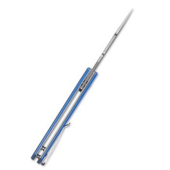 Kubey Avenger EDC Folding Knife Blue G10 Handle D2 Tanto Plain Edge KU104C