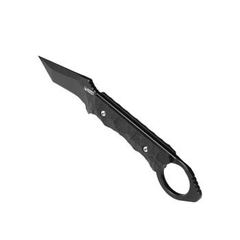 Kubey Wolf E-CQC Fixed Blade Knife Black G10 Handle D2 Plain Edge Dark Stonewash Finish KU320B