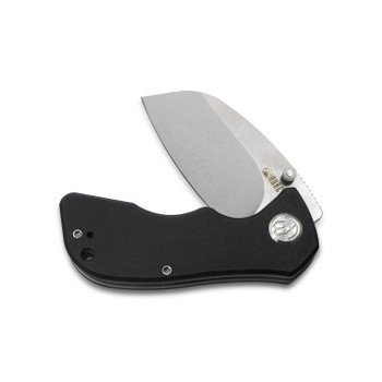 Kubey Karaji Folding Knife Black G10 Handle D2 Plain Edge Bead Blast Finish KU180A