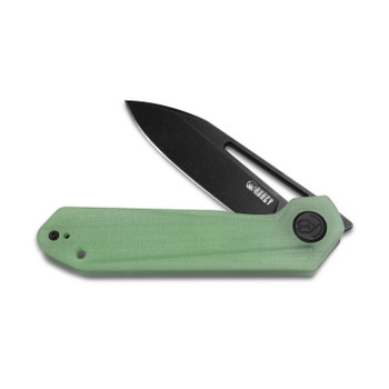 Kubey Royal Folding Knife Jade G10 Handle D2 Plain Edge Dark Stonewash Finish KU321C