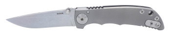 Spartan Harsey Folding Knife Gray Titanium Handle S45VN Drop Point Plain Edge SF10SW