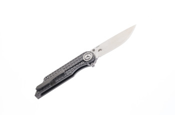 TwoSun Folding Knife Gray Titanium Handle M390 Plain Edge TS308