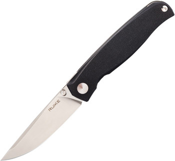 Ruike M661-TZ Folding Knife Black G10/Titanium Handle 154CM Plain Edge Satin Finish RKEM661TZ