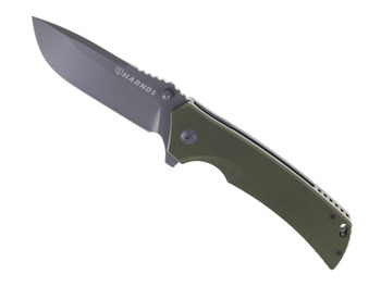 Harnds Warrior Folding Knife Green G10 Handle D2 Plain Edge Gray Finish CK7205GN-GT