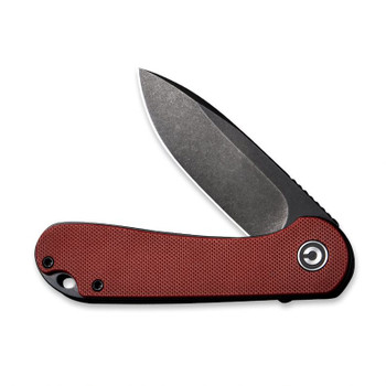 Civivi Elementum Folding Knife Burgundy G10 Handle D2 Plain Edge Black Blade C907A-1