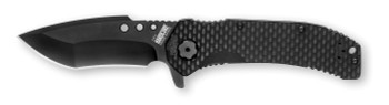Hardcore Hardware Australia Milspec Folding Knife Black G10 Handle S30V Recurve Plain Black Blade MILF-01