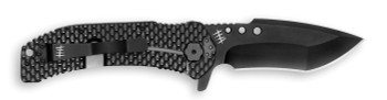Hardcore Hardware Australia Milspec Folding Knife Black G10 Handle S30V Recurve Plain Black Blade MILF-01