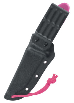 Schnitzel UNU Wood Carving Fixed Blade Knife Pink G10 Handle Plain Edge Stonewash Finish SNLBTP