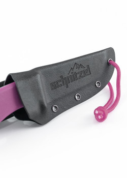 Schnitzel UNU Wood Carving Fixed Blade Knife Pink G10 Handle Plain Edge Stonewash Finish SNLBTP