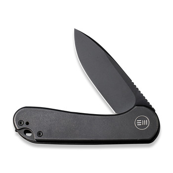 WE Elementum Folding Knife Black Titanium Handle 20CV Plain Edge Black Stonewash Finish WE18062X-3