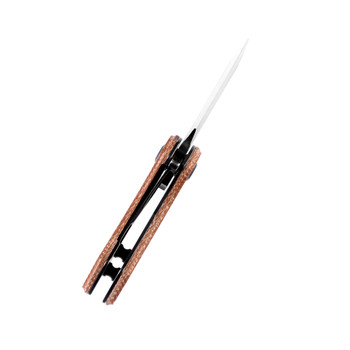 Kansept Korvid Mini Folding Knife Light Brown Micarta Handle 154CM Plain Edge T3030A5