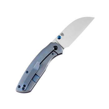 Discontinued Kansept Convict Folding Knife Blue Titanium Handle S35VN Plain Edge K1023B2