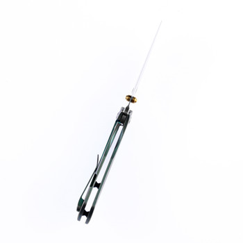 Discontinued Kansept Convict Folding Knife Green Anodized Titanium Handle S35VN Plain Edge K1023B3