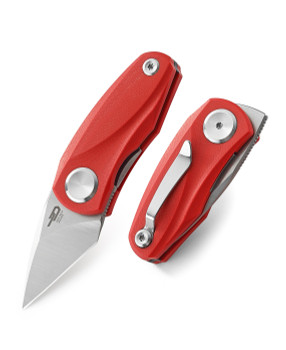 Bestech Tulip Folding Knife Red G10 Handle 14C28N Plain Edge Satin/Stonewash Finish BG38B