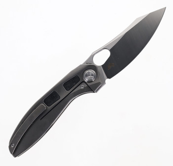 TwoSun Folding Knife Titanium/Carbon Fiber Handle M390 Plain Edge TS306-M390